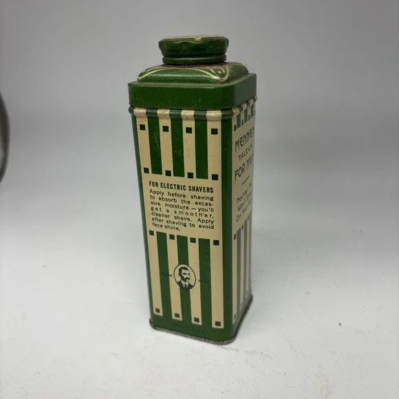 Vintage 1940's Mennen Talcum Powder Tin 4oz - Picture 2 of 2